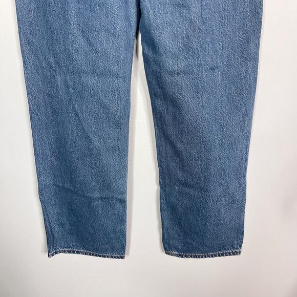Levis Womens 27 Ribcage Straight Leg Jeans Button Fly Medium Rinse Wash Cotton - Picture 8 of 11